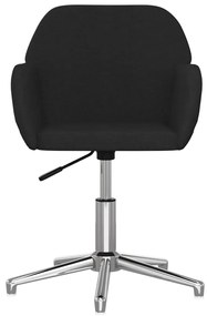 Cadeiras de jantar giratórias 2 pcs tecido preto