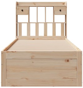 Cama com estante sem colchão 90x190 cm pinho maciço