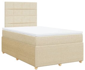 Cama boxspring com colchão 120x190 cm tecido cor creme