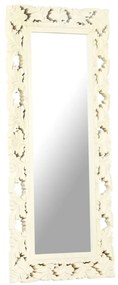 Espelho esculpido à mão 110x50 cm mangueira maciça branco