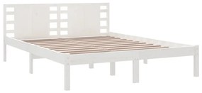 Estrutura de cama king 150x200 cm madeira maciça branco