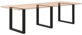 Pés para mesa de jantar em formato de U, 3 peças, preto, 80x(72-73) cm