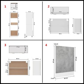 7 pcs conj. armários de cozinha contraplacado cinzento cimento