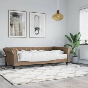 Sofá-cama com colchão 90x200 cm couro artificial cappuccino