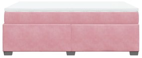 Cama boxspring com colchão 120x200 cm veludo rosa