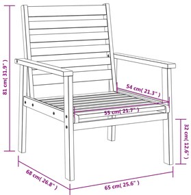 3 pcs conjunto lounge de jardim madeira de acácia maciça