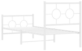 Estrutura de cama com cabeceira e pés 80x200 cm metal branco