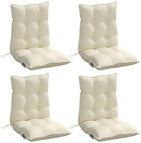 Almofadões cadeira encosto baixo 4 pcs tecido oxford creme