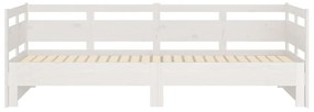 Estrutura sofá-cama de puxar 2x(80x200) cm pinho maciço branco