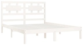 Estrutura de cama 200x200 cm pinho maciço branco