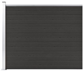 vidaXL Painel de cerca 175x146 cm WPC preto