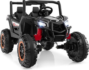 Carro elétrico 24V para crianças 4WD/2WD 4x100W Motores Comando à distância Arranque suave Suspensão com molas Música 2 lugares 3+anos Preto