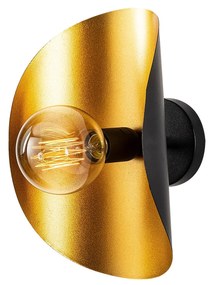 Candeeiro de Parede Sivani – Preto e Dourado – 17 x 13 cm