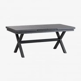 Mesa De Jantar Retangular Extensível De Alumínio Karena 180-240x90 Cm Cinza Grafito & 180 - 240 X 90 Cm - Sklum