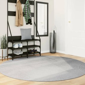 vidaXL Tapete de pelo curto IZA visual escandinavo Ø 200 cm cinzento
