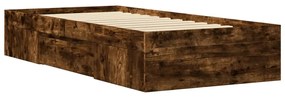 Estrutura cama s/ colchão derivados de madeira carvalho fumado