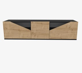 Móvel de TV Carson – Antracite e Carvalho – 160x35,3x40 cm