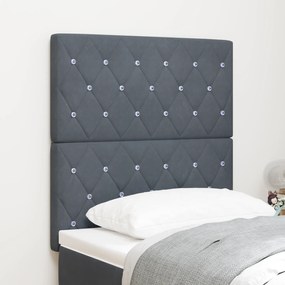 Cabeceira vidaXL Com Botão de Cristal Tuftado Cinza Escuro 80 cm Velud