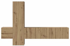 Conjunto de móvel de TV 5 pcs carvalho artisiano Médio