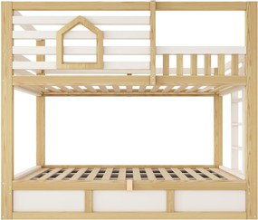 Cama beliche infantil estilo cabana, Cor natural | AOSOM Portugal