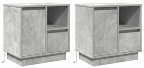 vidaXL Armário de Cabeceira 2 pcs Cinzento 50 x 34,5 x 50 cm.