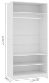 Roupeiro 100x50x200 cm contraplacado branco