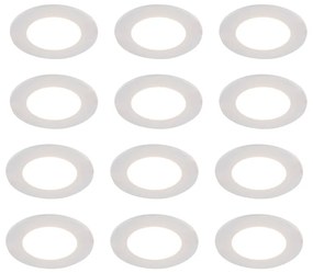 Conjunto de 12 Focos Embutidos Brancos c/ LED Dim-to-Warm 7W IP65 - Blanca