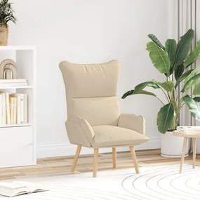 Cadeira Relaxante vidaXL em Tecido Creme