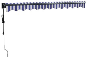 Toldo retrátil automático 3,5x2,5 m azul e branco