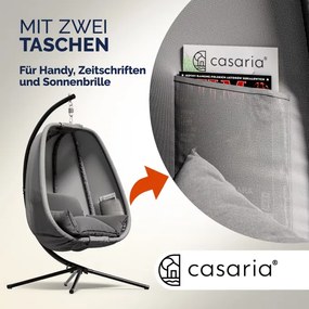 Cadeira suspensa Alvie 190 x 140 x 110 cm Cinzento