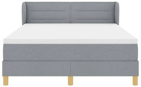 Cama Box Spring com Colchão vidaXL Cinza Claro 140x200 cm Tecido