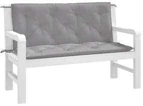 Almofadões banco jardim 2 pcs 120x50x7cm tecido oxford cinzento