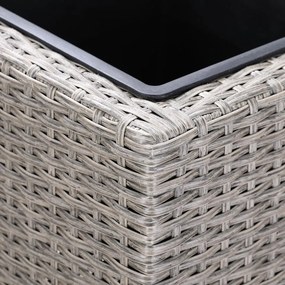 Vaso Floreira Jardim para flores Polyrattan 95x27x60cm Creme