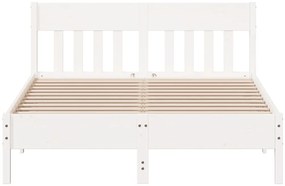 Cama sem colchão 140x200 cm madeira de pinho maciça branco