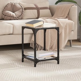 Mesa de centro c/ topo em vidro transparente 30x30x40 cm aço