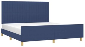 Estrutura de cama sem colchão 160x200 cm tecido azul