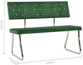 Banco 110 cm veludo verde-escuro