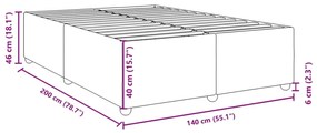Estrutura de cama sem colchão 140x200 cm tecido cinzento-claro
