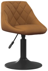 Cadeiras de Jantar Giratórias 2 pcs Veludo Castanho