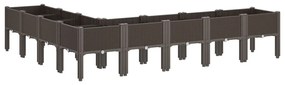 Vaso/floreira de jardim c/ pernas 200x160x42 cm PP castanho