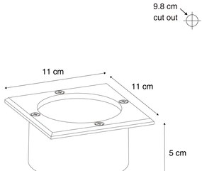 Conjunto de 6 projetores de chão quadrados em alumínio Incl. LED IP65 Solar - Terry Moderno