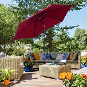 Chapéu de Sol de Jardim Ø270x235cm Chapéu de Sol de Alumínio Reclináve