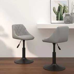 vidaXL Cadeiras de jantar giratórias 2 pcs veludo cinzento-claro