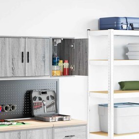 vidaXL Armário de parede de garagem cinza Sonoma madeira engenheirada