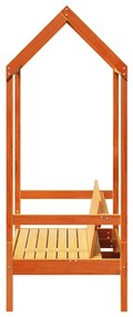 Banco com telhado 117,5x70x176,5 cm pinho maciço castanho-mel