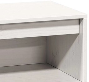 Aparador alto 89x34x116,5 cm madeira de pinho maciça branco