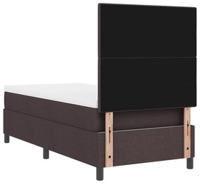 Cama Box Spring com Colchão Castanho 80x200 cm Tecido