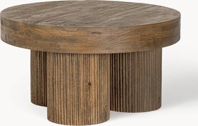 Mesa de centro redonda em madeira de manga Dacca