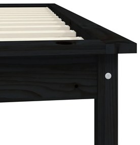 Estrutura de cama 100x200 cm pinho maciço preto