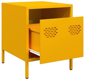 Mesa de cabeceira 35x39x43,5 cm aço amarelo mostarda